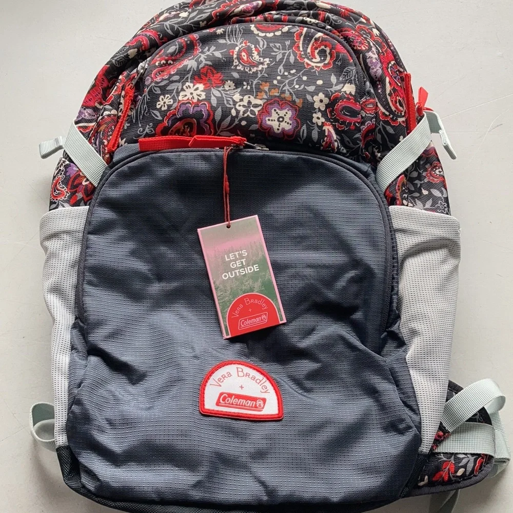 NWT Vera Bradley & Coleman 22L Hydration Outdoor Daypack Eden Paisley Gray - Picture 5 of 5